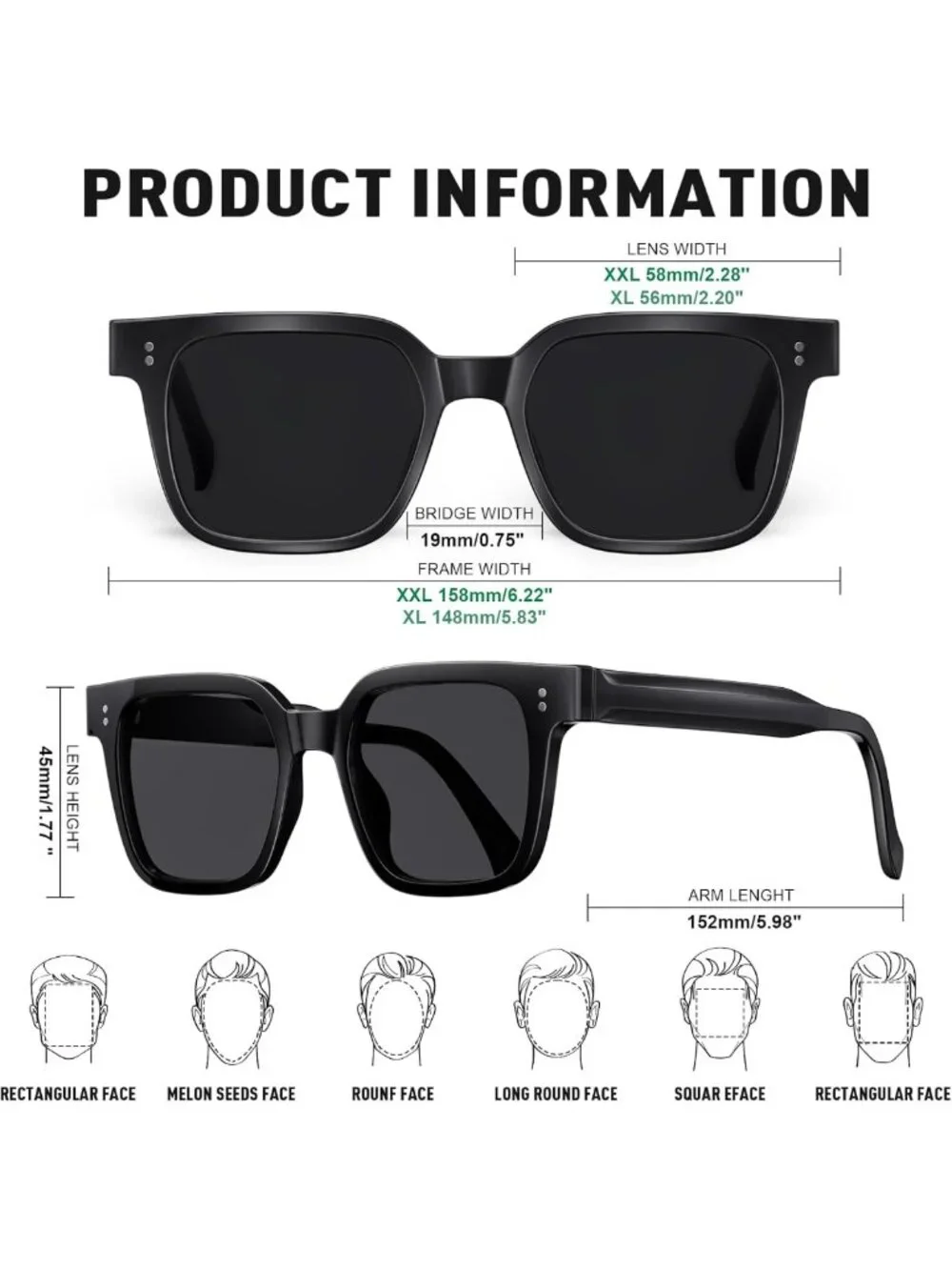 Large Polarized Sunglasses for Men & Women - 2 Pack XXL TR Frame UV400 Outdoor